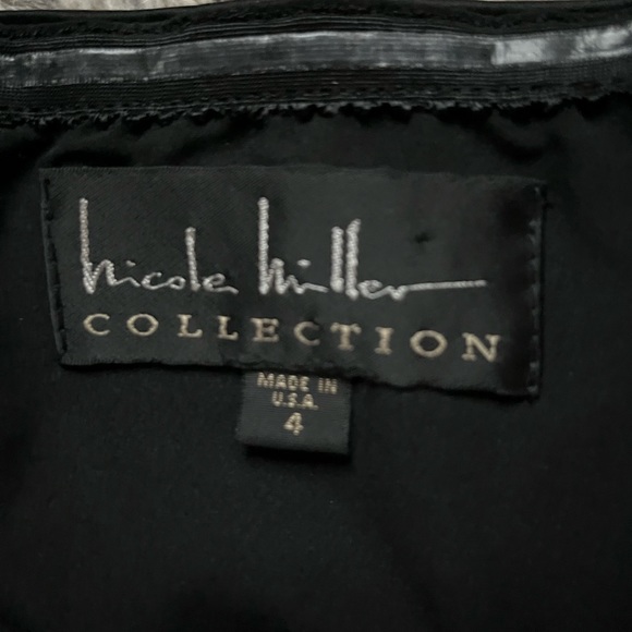 Nicole Miller Collection sexy black satin ruched pencil dress - Picture 11 of 12